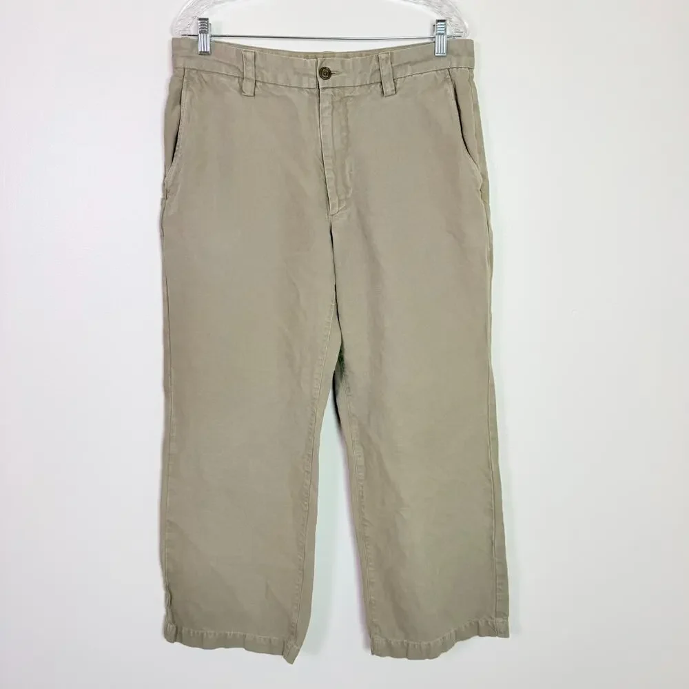 Banana Republic Linen Cotton Straight Leg Khaki Chino Pants Men's 34x30 Safari